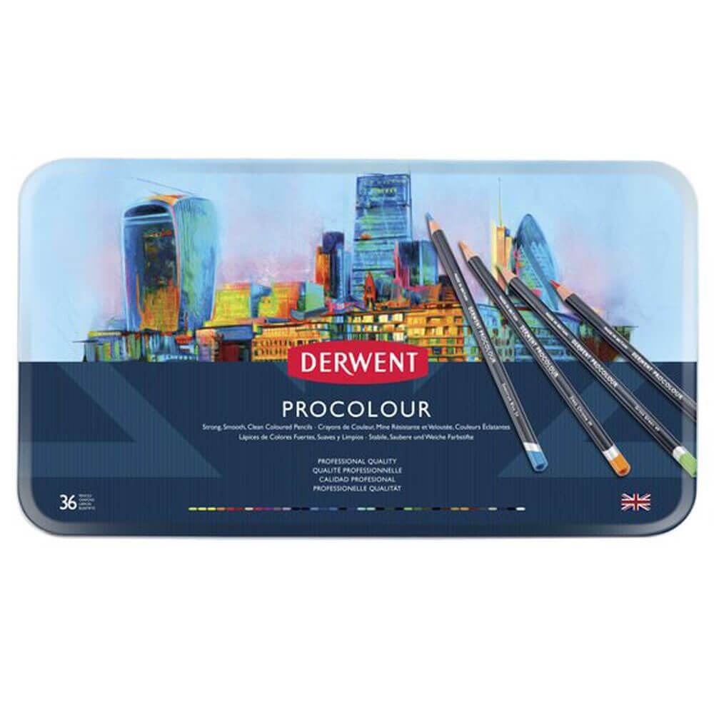 Derwent ProColour 36 Water Colour Pencil Set Tin